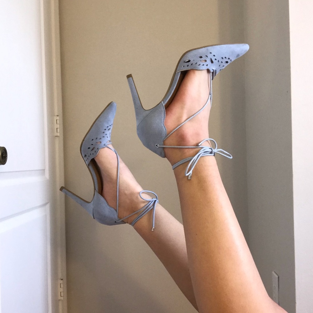 Christian Siriano Baby Blue Heels with Ties